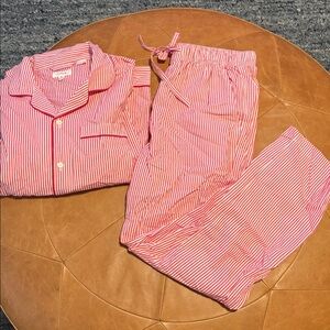 J. Crew Red and White Striped Pajamas